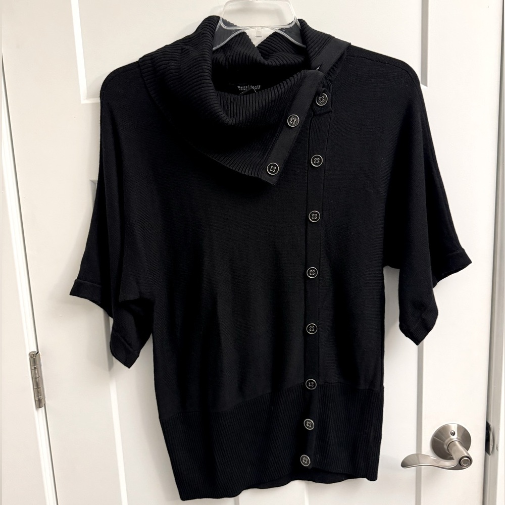 White House, Black Market Black Cowl Neck Sweater, size Small